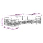 Salon de jardin 7 pcs avec coussins anthracite résine tressée – Image 6