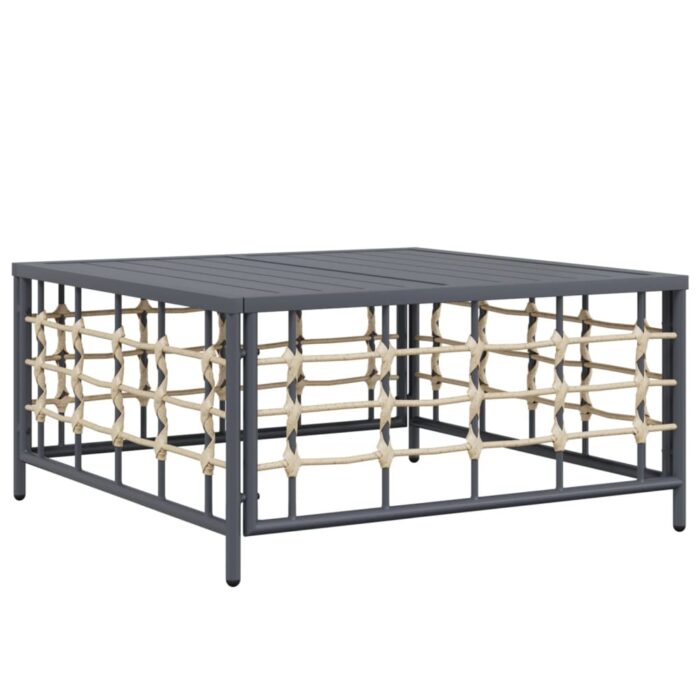 Salon de jardin 8 pcs avec coussins anthracite résine tressée – Image 4
