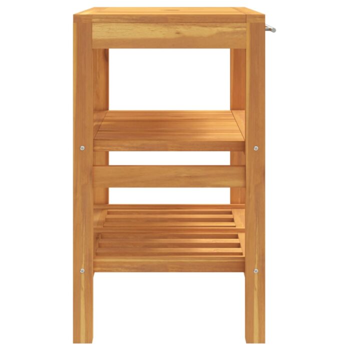 Armoire de salle de bain avec 2 étagères 74x45x75cm bois massif – Image 2