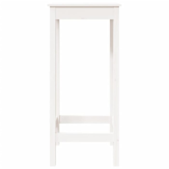 Table de bar blanc 50x50x110 cm bois massif de pin – Image 3
