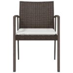 Chaises de jardin coussins lot de 6 marron 56,5x57x83 cm rotin – Image 2