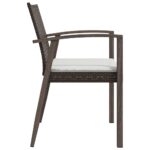 Chaises de jardin coussins lot de 6 marron 56,5x57x83 cm rotin – Image 3