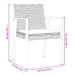 Chaises de jardin coussins lot de 6 marron 56,5x57x83 cm rotin – Image 7