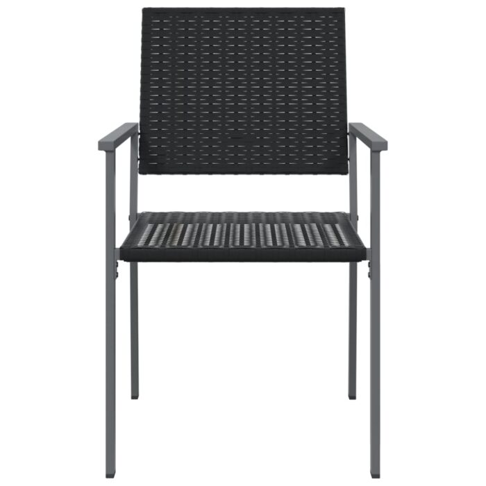 Chaises de jardin lot de 6 noir 54x62,5x89 cm résine tressée – Image 2