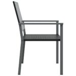 Chaises de jardin lot de 6 noir 54x62,5x89 cm résine tressée – Image 3