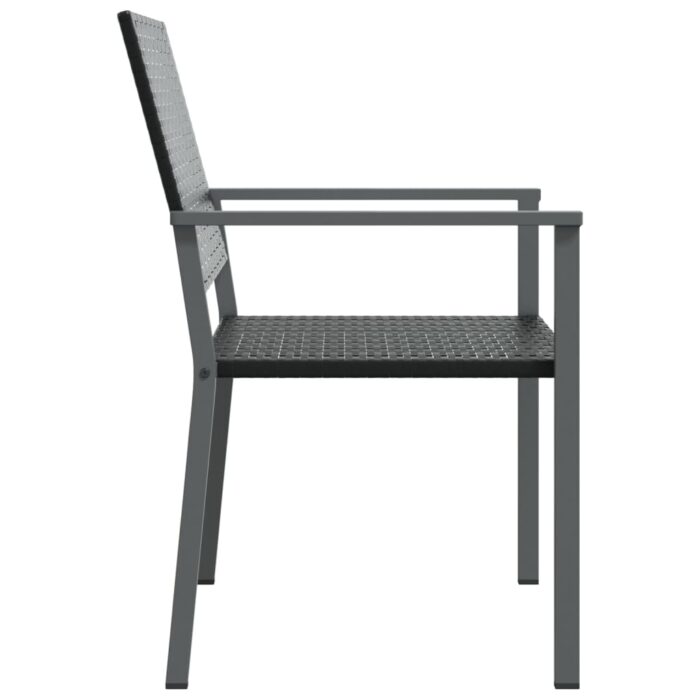 Chaises de jardin lot de 6 noir 54x62,5x89 cm résine tressée – Image 3