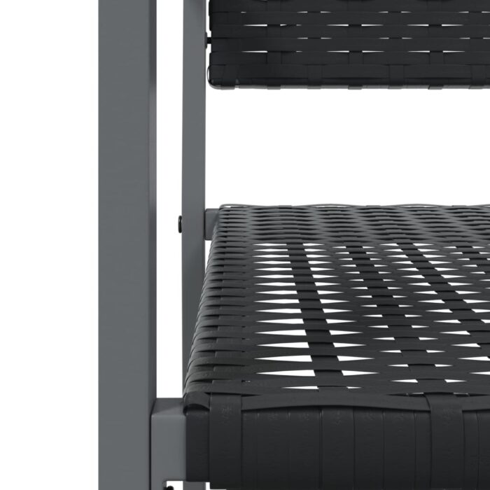 Chaises de jardin lot de 6 noir 54x62,5x89 cm résine tressée – Image 5