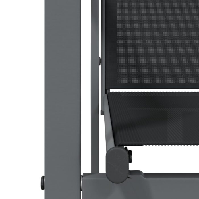 Chaises de jardin lot de 6 noir 55x61,5x90cm textilène et acier – Image 5