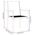 Chaises de jardin lot de 6 noir 55x61,5x90cm textilène et acier – Image 6