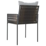 Chaises de jardin et coussins lot de 4 marron 54x61x83 cm rotin – Image 4