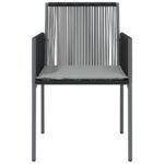 Chaises de jardin et coussins lot de 4 noir 54x60,5x83,5 cm – Image 2