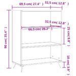 Bibliothèque blanc 69,5x32,5x90 cm bois d'ingénierie – Image 7