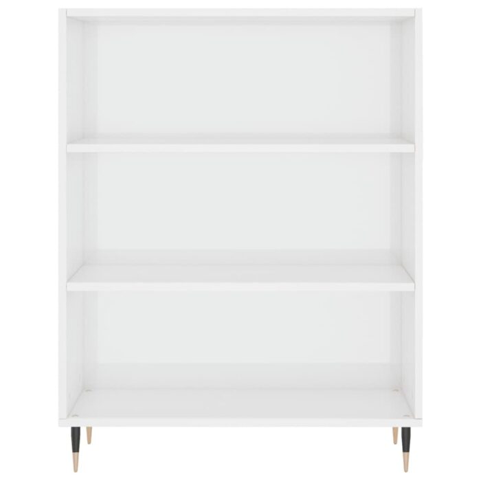 Bibliothèque blanc brillant 69,5x32,5x90 cm bois d'ingénierie – Image 2