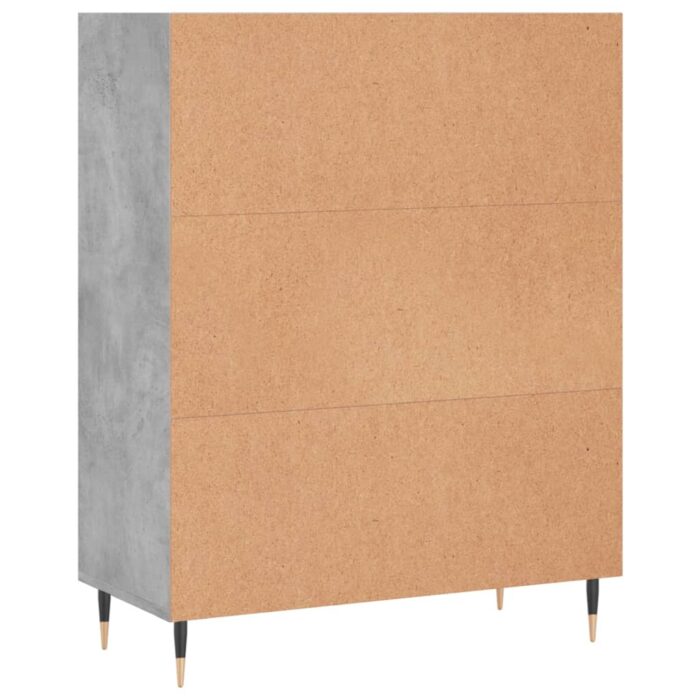 Bibliothèque gris béton 69,5x32,5x90 cm bois d'ingénierie – Image 4