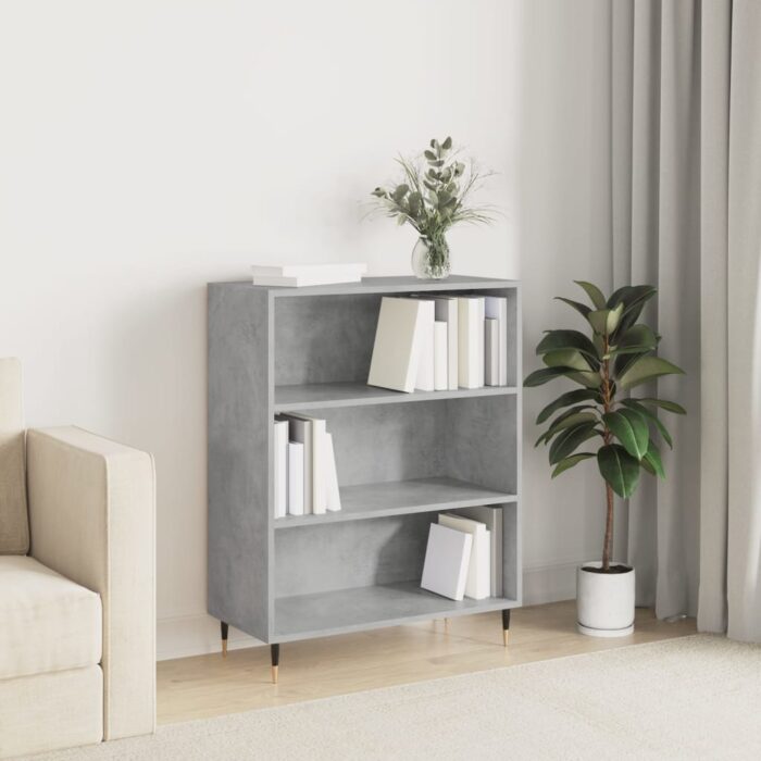 VXL8720845866273_m_en_hd_1.jpg Bibliothèque gris béton 69,5x32,5x90 cm bois d'ingénierie – Image 1