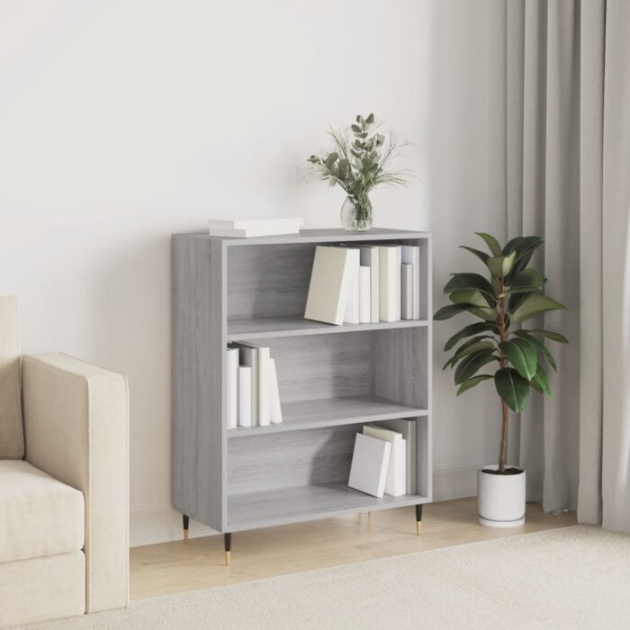 Bibliothèque sonoma gris 69,5x32,5x90 cm bois d'ingénierie – Image 1