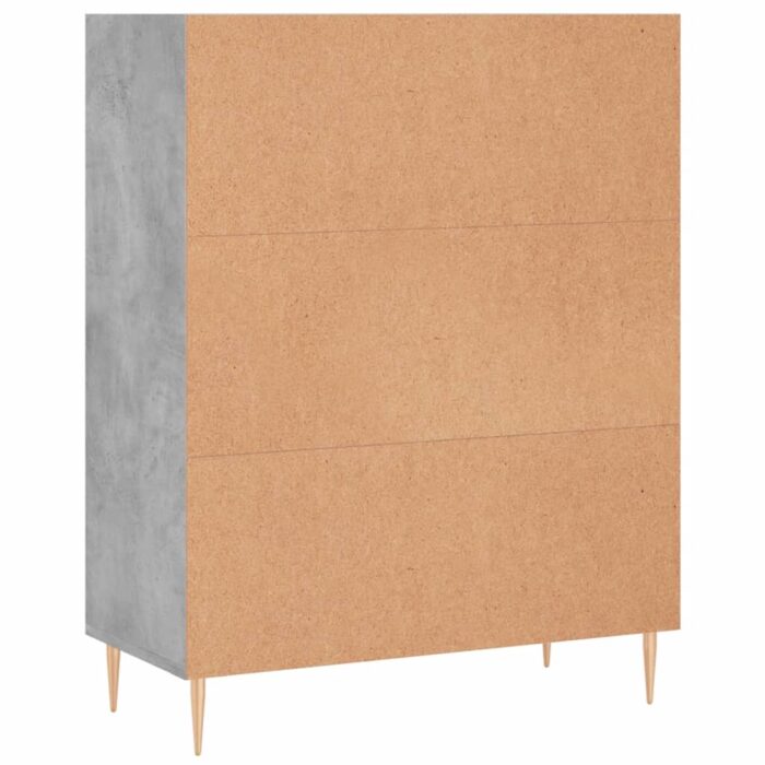 Bibliothèque gris béton 69,5x32,5x90 cm bois d'ingénierie – Image 4