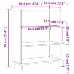 Bibliothèque gris béton 69,5x32,5x90 cm bois d'ingénierie – Image 7