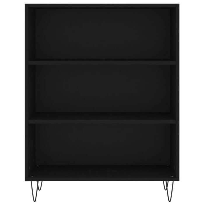 Bibliothèque noir 69,5x32,5x90 cm bois d'ingénierie – Image 2