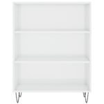 Bibliothèque blanc brillant 69,5x32,5x90 cm bois d'ingénierie – Image 2