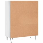 Bibliothèque blanc brillant 69,5x32,5x90 cm bois d'ingénierie – Image 4