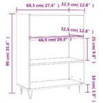 Bibliothèque gris béton 69,5x32,5x90 cm bois d'ingénierie – Image 7