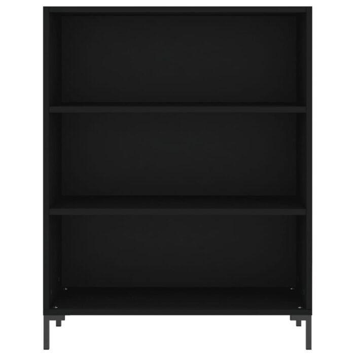 Bibliothèque noir 69,5x32,5x90 cm bois d'ingénierie – Image 2