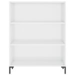 Bibliothèque blanc brillant 69,5x32,5x90 cm bois d'ingénierie – Image 2