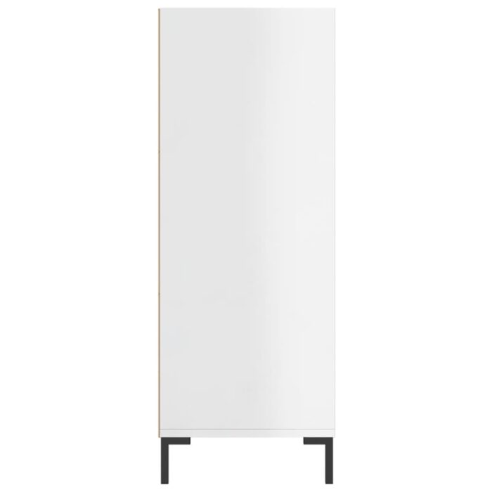 Bibliothèque blanc brillant 69,5x32,5x90 cm bois d'ingénierie – Image 3