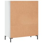 Bibliothèque blanc brillant 69,5x32,5x90 cm bois d'ingénierie – Image 4