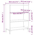 Bibliothèque sonoma gris 69,5x32,5x90 cm bois d'ingénierie – Image 7