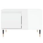 Table basse blanc brillant 55x55x36,5 cm bois d'ingénierie – Image 3