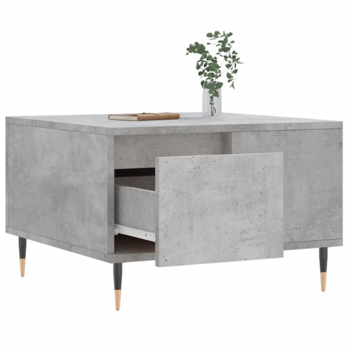 Table basse gris béton 55x55x36,5 cm bois d'ingénierie – Image 2