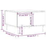 Table basse gris béton 55x55x36,5 cm bois d'ingénierie – Image 9