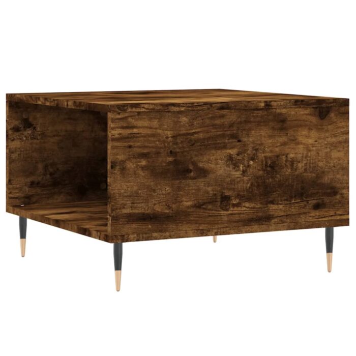 Table basse chêne fumé 55x55x36,5 cm bois d'ingénierie – Image 6