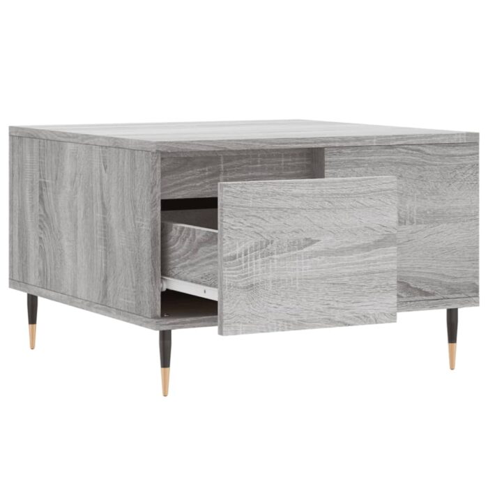 Table basse sonoma gris 55x55x36,5 cm bois d'ingénierie – Image 4