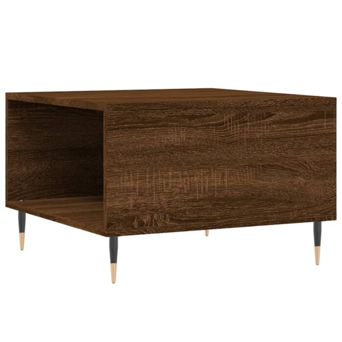 Table basse chêne marron 55x55x36,5 cm bois d'ingénierie – Image 6