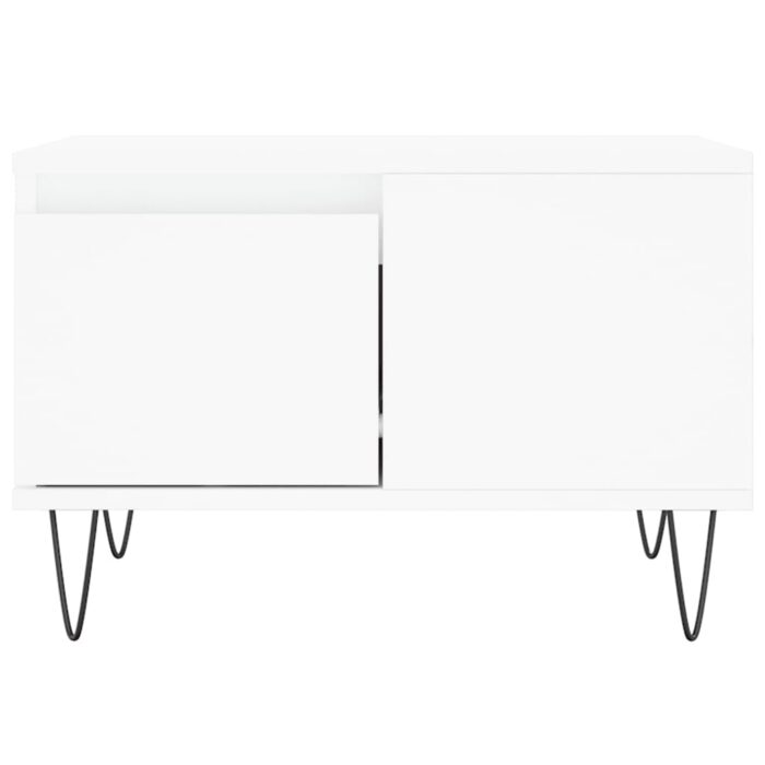 Table basse blanc 55x55x36,5 cm bois d'ingénierie – Image 3
