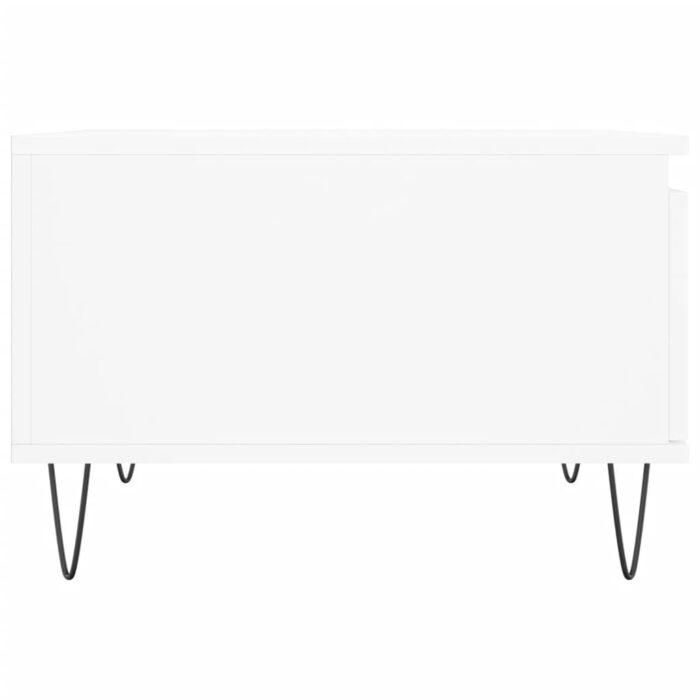 Table basse blanc 55x55x36,5 cm bois d'ingénierie – Image 5