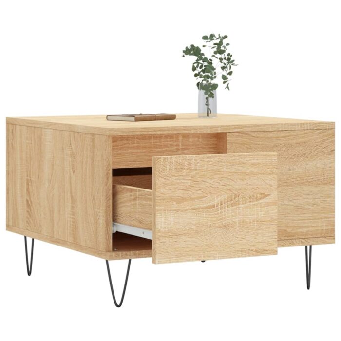 Table basse chêne sonoma 55x55x36,5 cm bois d'ingénierie – Image 2