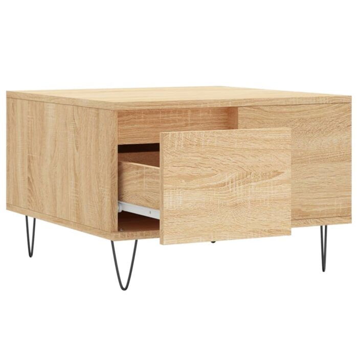 Table basse chêne sonoma 55x55x36,5 cm bois d'ingénierie – Image 4