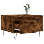 Table basse chêne fumé 55x55x36,5 cm bois d'ingénierie – Image 2