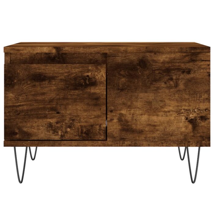 Table basse chêne fumé 55x55x36,5 cm bois d'ingénierie – Image 3