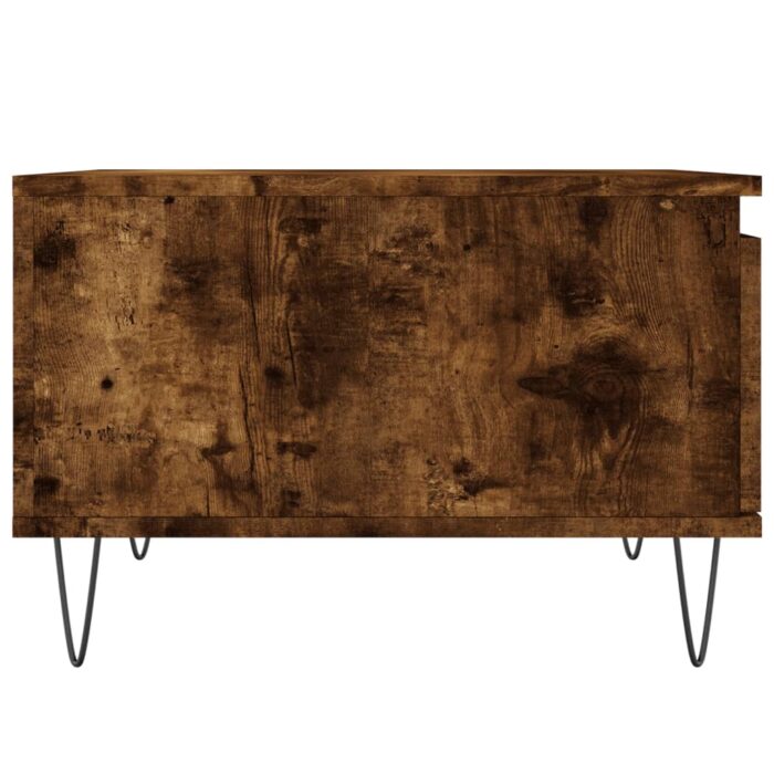 Table basse chêne fumé 55x55x36,5 cm bois d'ingénierie – Image 5
