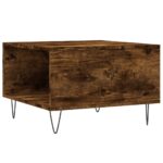 Table basse chêne fumé 55x55x36,5 cm bois d'ingénierie – Image 6