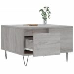 Table basse sonoma gris 55x55x36,5 cm bois d'ingénierie – Image 2