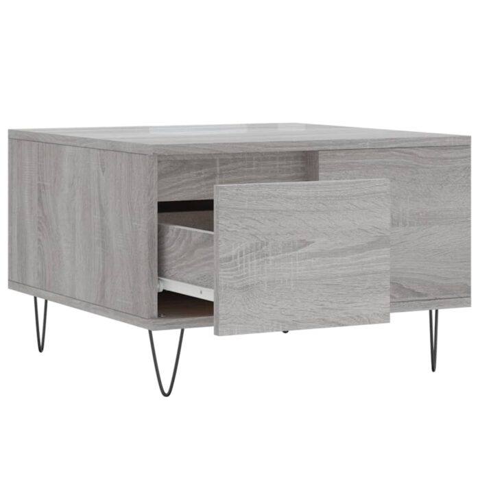 Table basse sonoma gris 55x55x36,5 cm bois d'ingénierie – Image 4
