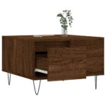 Table basse chêne marron 55x55x36,5 cm bois d'ingénierie – Image 2