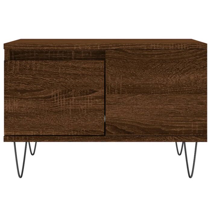 Table basse chêne marron 55x55x36,5 cm bois d'ingénierie – Image 3