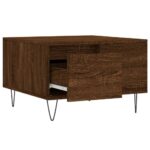 Table basse chêne marron 55x55x36,5 cm bois d'ingénierie – Image 4